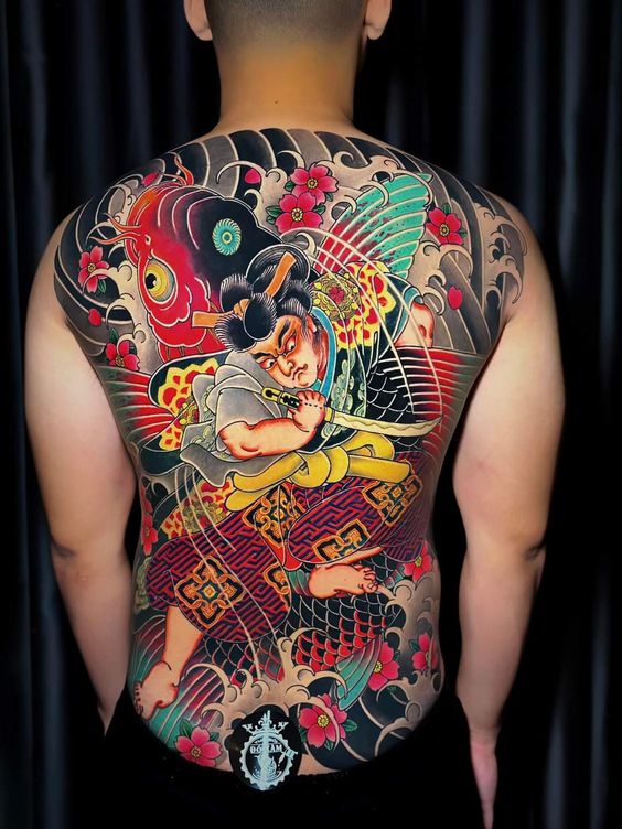 tattoo cá chép nhật cổ kết hợp kintaro siêu đẹp