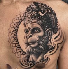 tattoo thần hanuman ở ngực