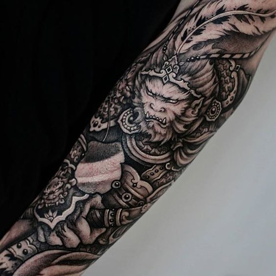 tattoo tôn ngộ không đơn sắc