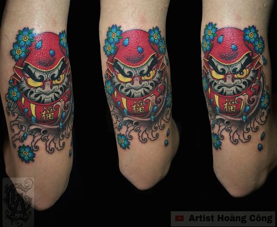 kiểu xăm daruma giận dữ xua đuổi điều ác siêu uy lực