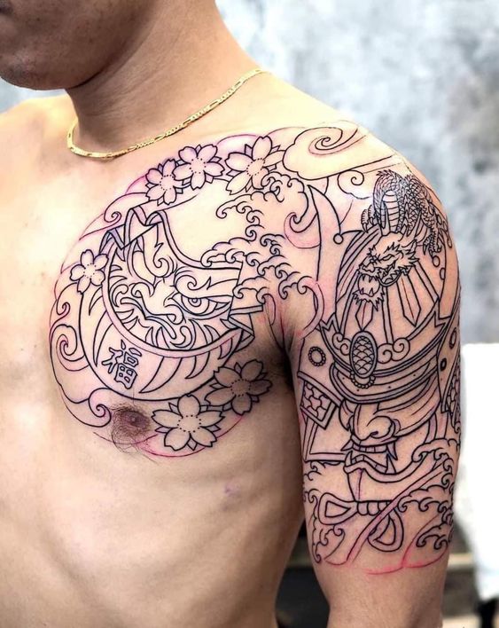 mẫu xăm nét hình daruma cho anh khách chất chơi