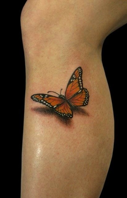 tattoo mẫu bướm 3D truyền thống cực nổi bật