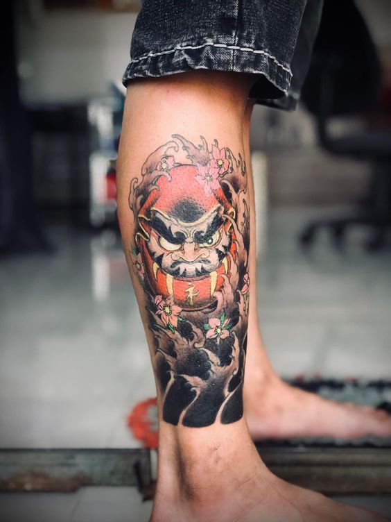 ý tưởng xăm độc đáo hình daruma một mắt cực ngầu