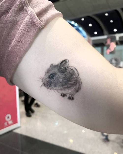 hình xăm chuột hamster hài hước