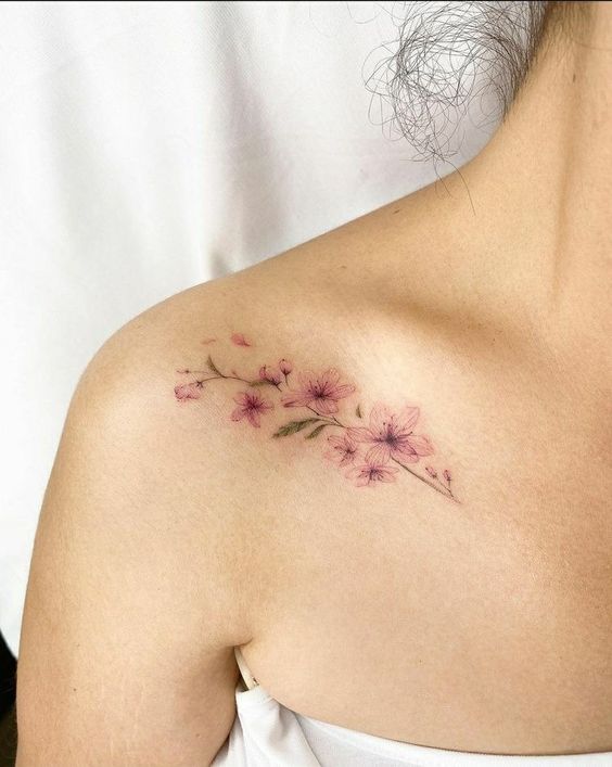 hình xăm hoa anh đào mini mang vẻ đẹp tâm hồn