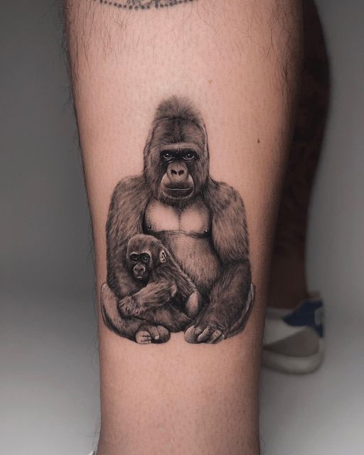 hình xăm mẹ con khỉ đột cực đẹp và ấn tượng hình xăm mẹ con khỉ đột cực đẹp và ấn tượng