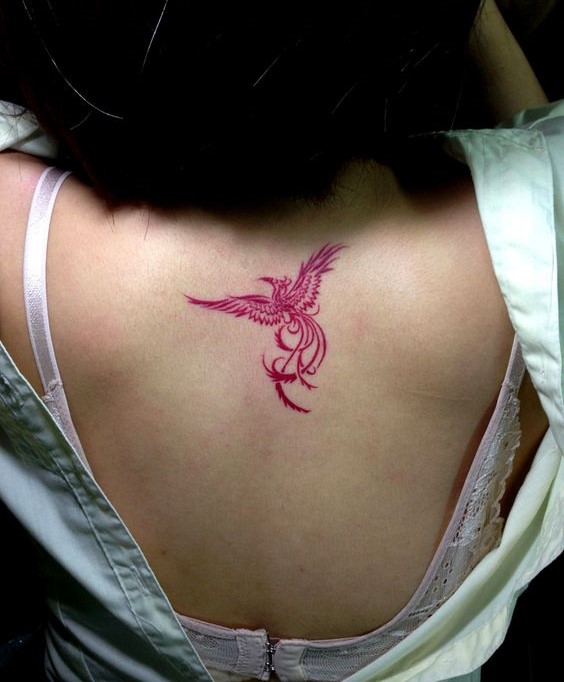 tattoo phượng hoàng lửa mini màu sắc trung hòa