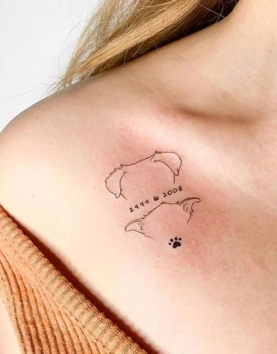 tattoo hình con chó mini dễ thương