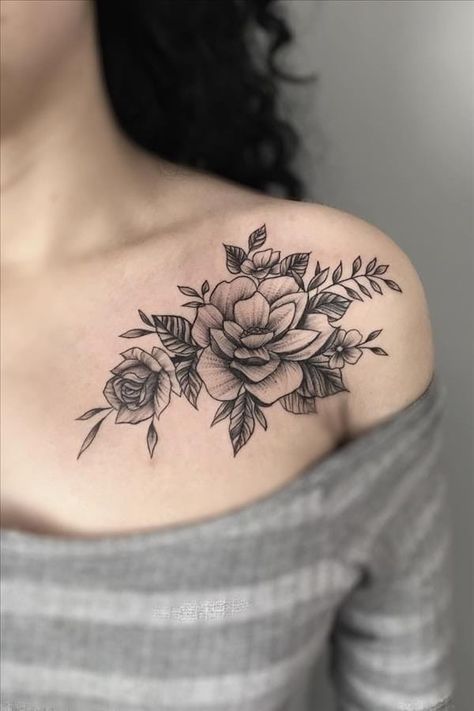 tattoo hoa hồng mini quyến rũ ở ngực