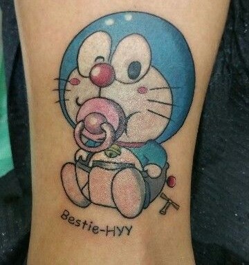 hình xăm mini doraemon cute