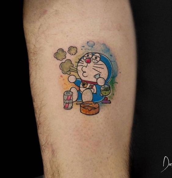 hình xăm mini doraemon sáng tạo