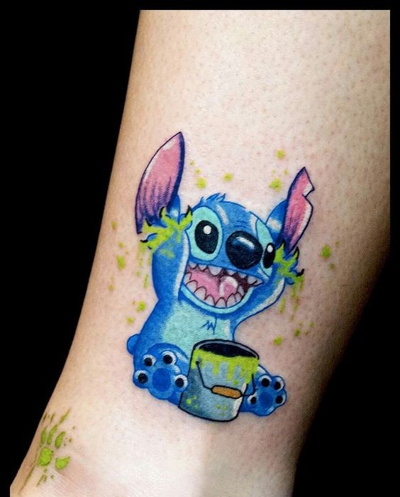 hình xăm nhân vật hoạt hình stitch mini mẫu 3