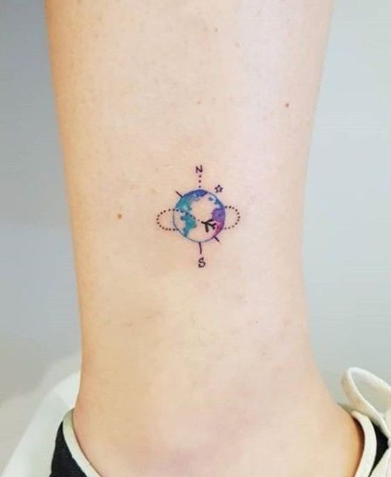 mẫu xăm la bàn mini dễ thương