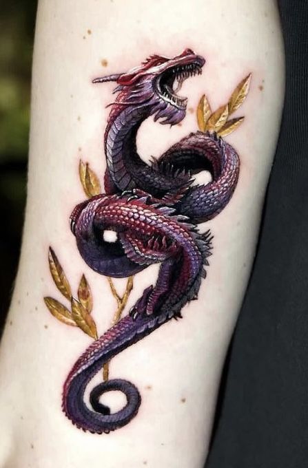 tattoo con rồng mini mạnh mẽ