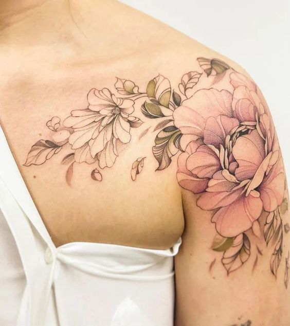 tattoo mini hoa mẫu đơn siêu xinh