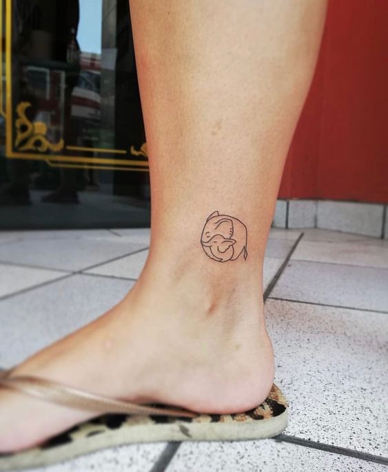 tattoo voi mini đầy tình mẫu tử