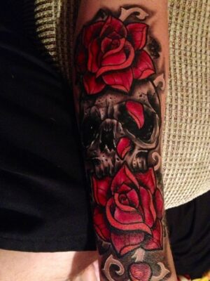 Hình xăm hoa hồng đỏ