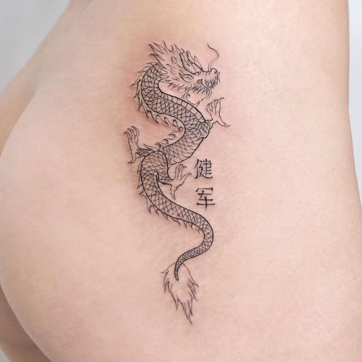 hình xăm biểu tượng rồng ở mông
