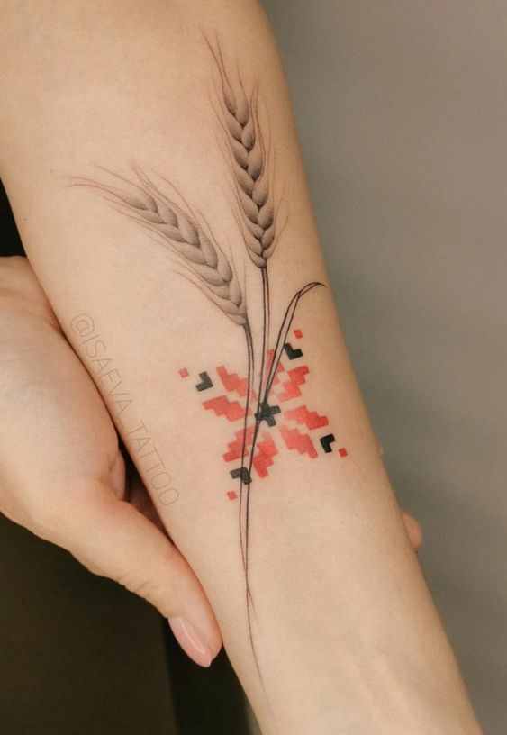 Hình xăm bông lúa đẹp nghệ thuật