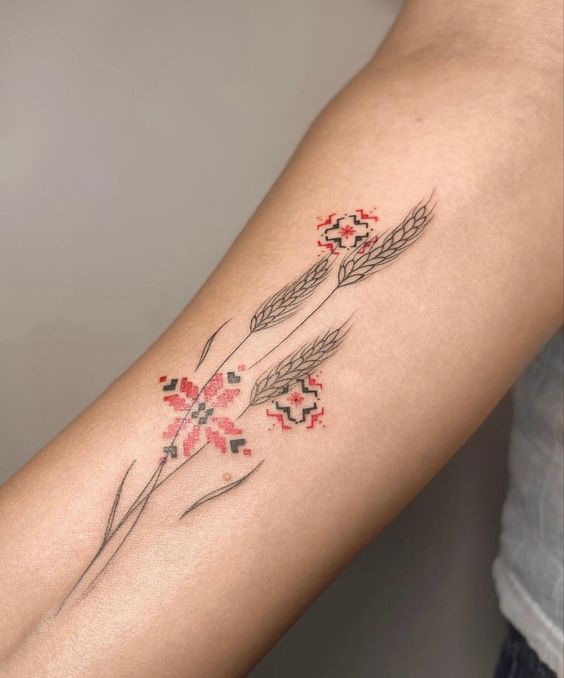 Hình xăm bông lúa mới mẻ phá cách