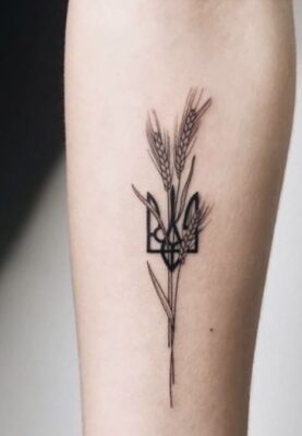 Hình xăm bông lúa thanh lịch ở tay