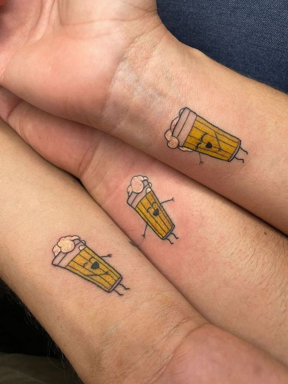 hình xăm cặp bạn thân mini siêu đáng yêu