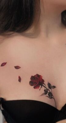 Hình xăm hoa hồng cho nữ quyến rũ