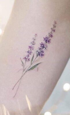 hình xăm hoa lavender nghệ thuật