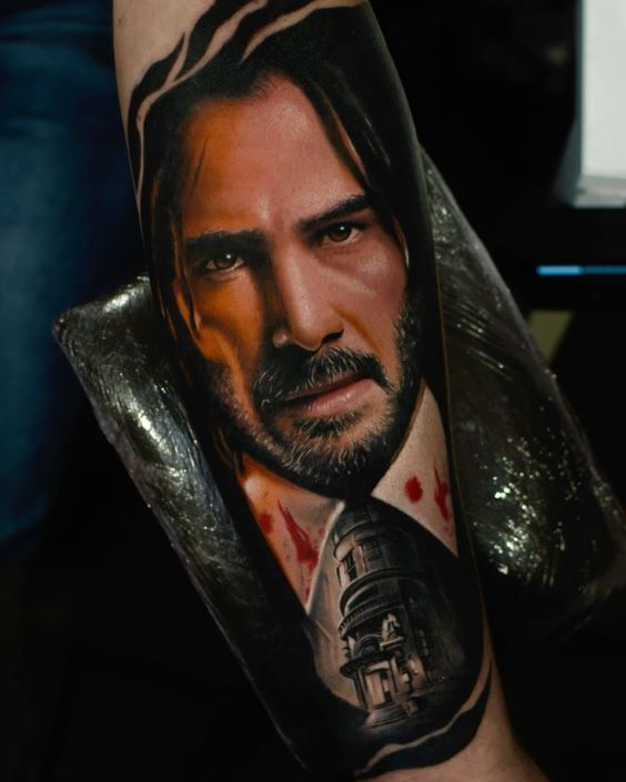 hình xăm john wick 3d cực chân thực