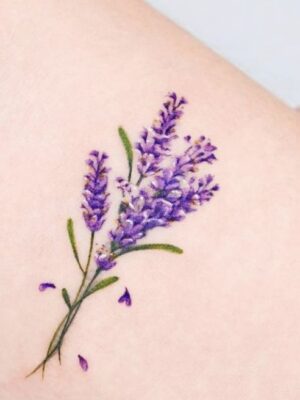 hình xăm lavender xinh xỉu