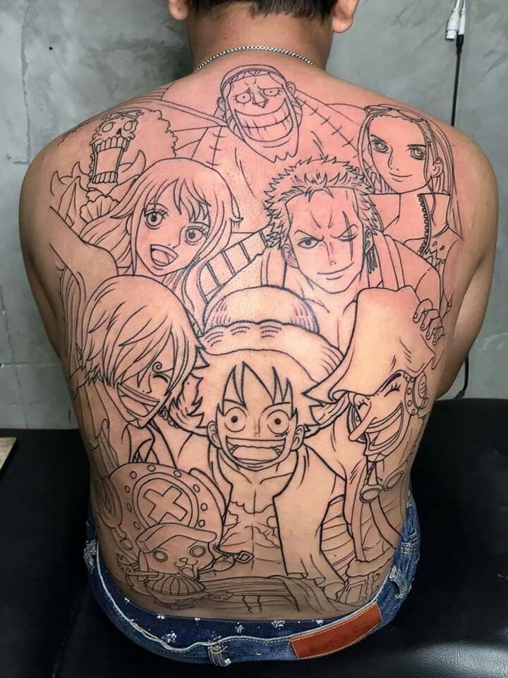 hình xăm luffy full kín lưng