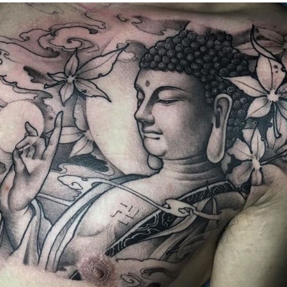 hình tattoo mang ý nghĩa bình yên mẫu tượng Phật