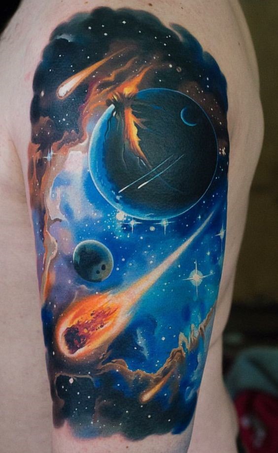 hình xăm mưa sao băng ngân hà