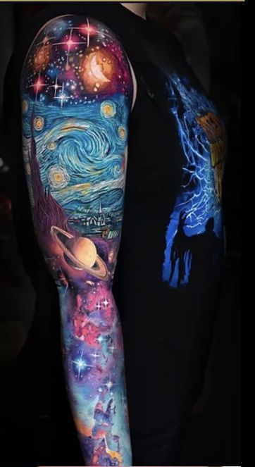 hình xăm ngân hà rộng lớn cực chất