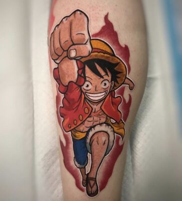 hình xăm nhân vật one piece có màu