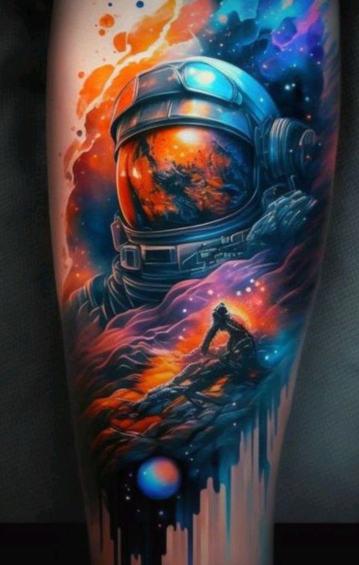 không thể rời mắt kiểu xăm phi hành gia