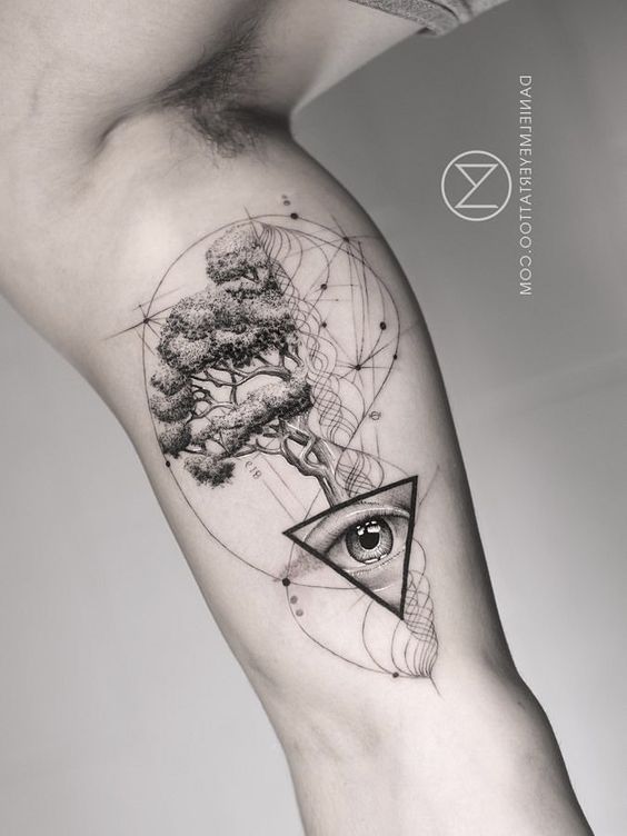 cây cảnh và hàng rào bảo vệ tam giác