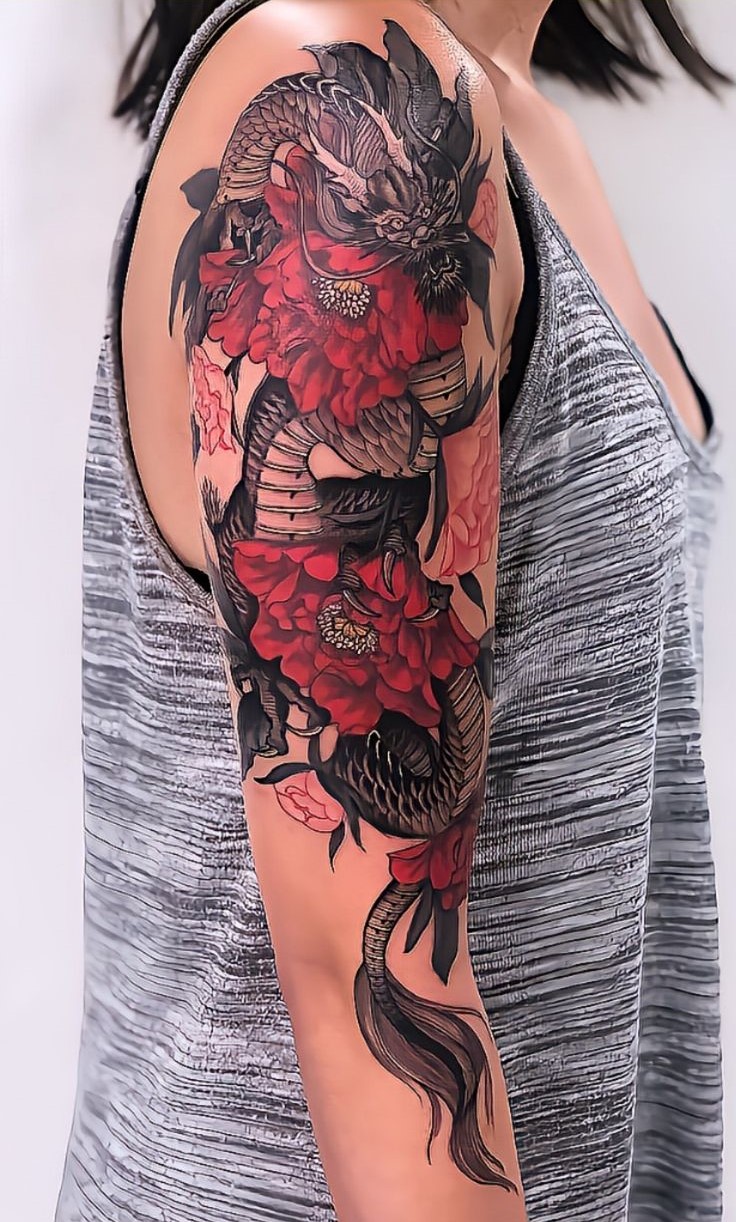 khắc họa sắc nét mẫu tattoo full tay