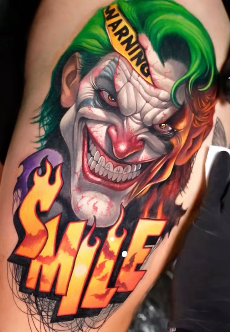 kiểu tattoo chú hề joker đẹp