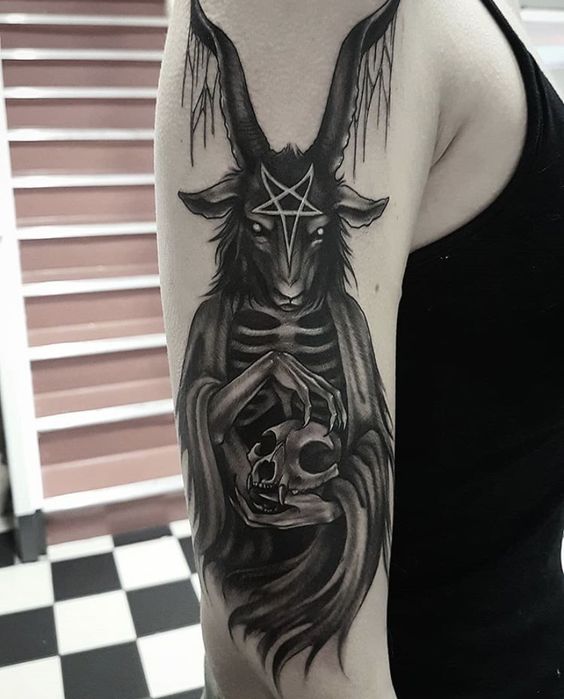 kiểu tattoo con dê trên tay ấn tượng