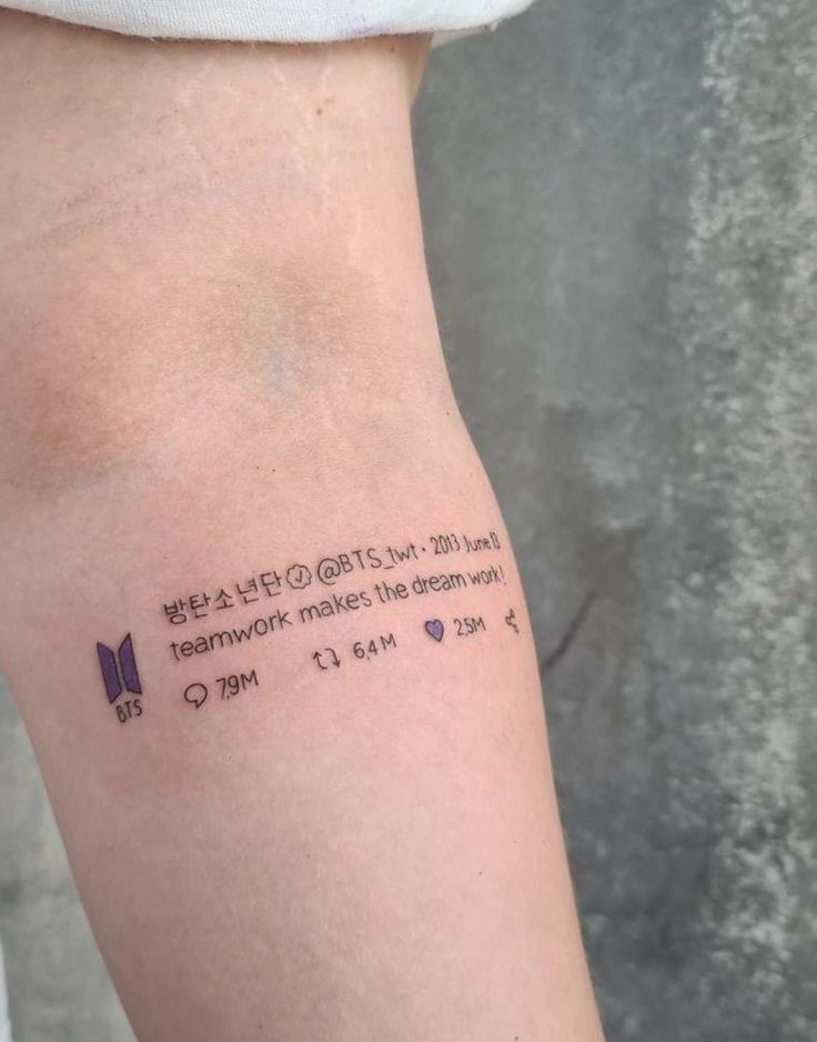 kiểu xăm chữ hàn quốc mini đầy nghệ thuật