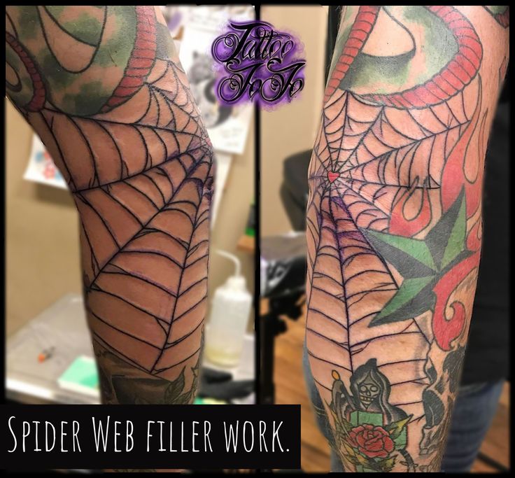 kiểu xăm mạng nhện full tay