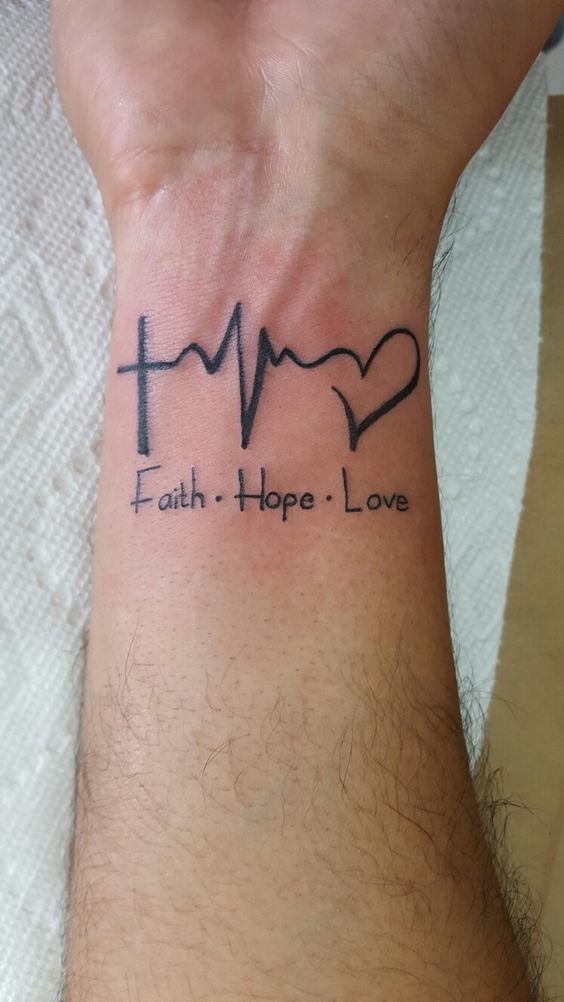 mẫu nhịp tim xăm trên cổ tay