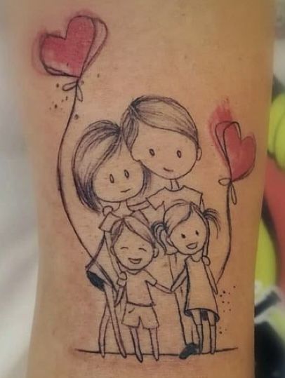 mẫu tattoo gia đình yêu thương