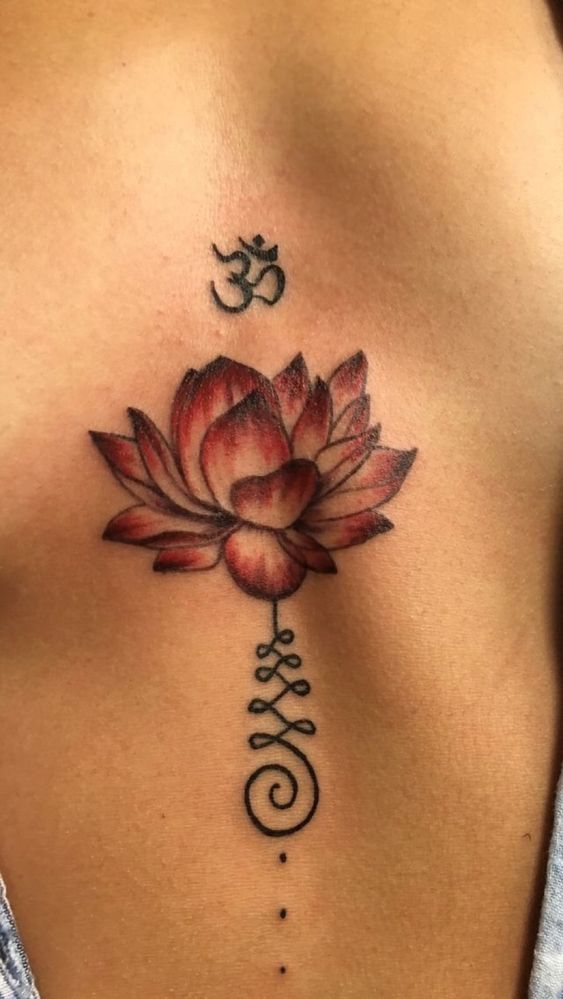 mẫu tattoo chi tiết hoa sen basic mà độc đáo