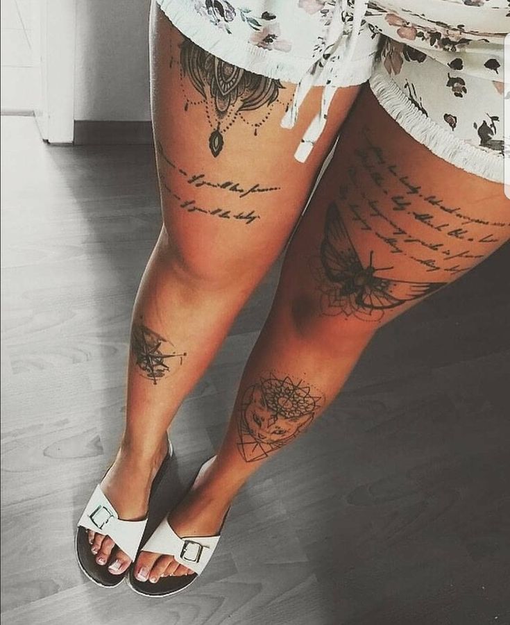 mẫu tattoo chữ full đùi cực chất