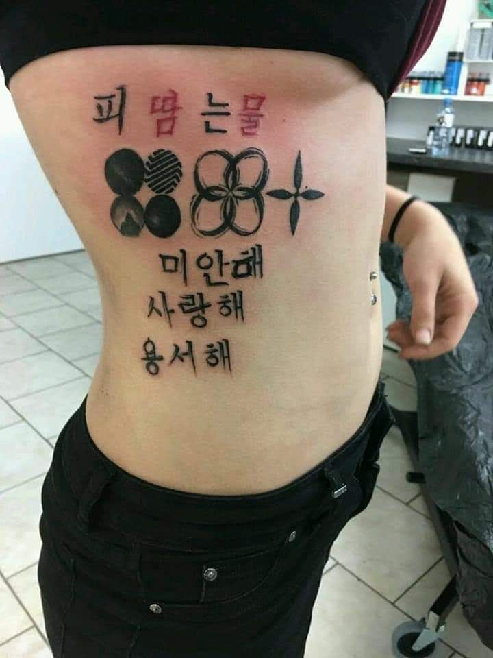 mẫu tattoo chữ hàn quốc cực chất