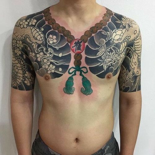 mẫu tattoo chuỗi hạt biểu tượng văn hóa Nhật