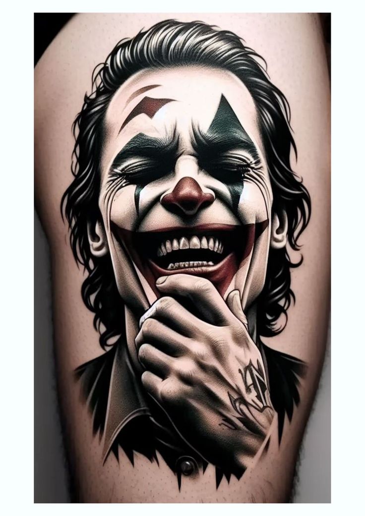 mẫu tattoo gương mặt cười của joker mẫu tattoo gương mặt cười của joker