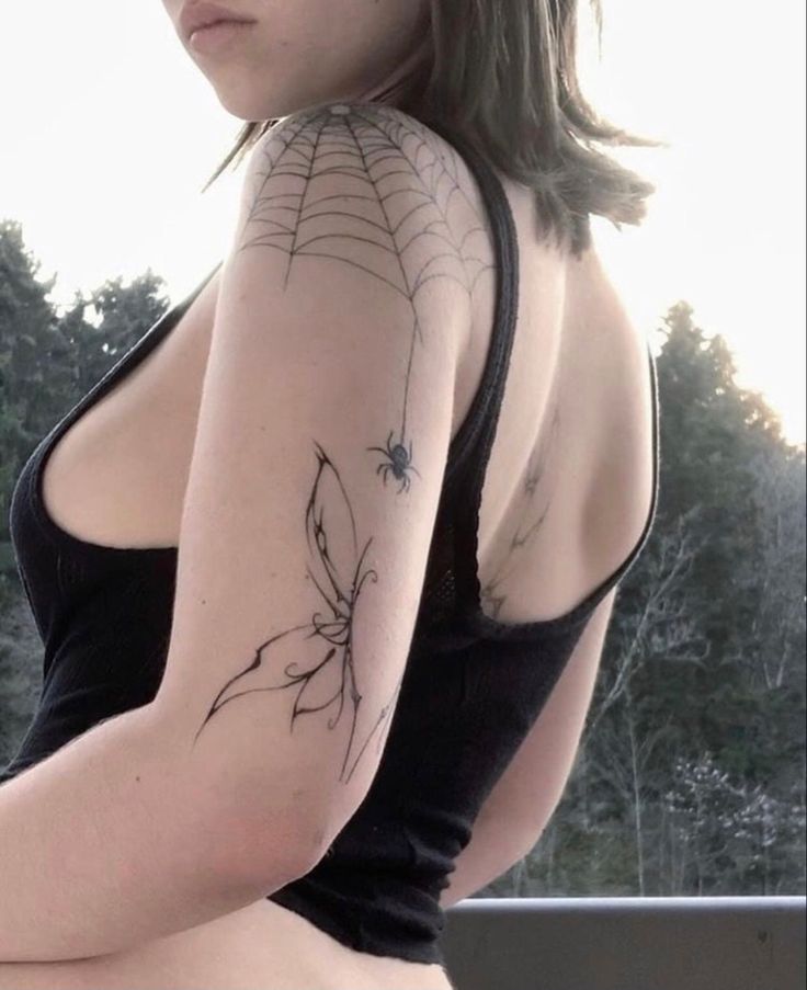 mẫu tattoo mạng nhện nghệ thuật cho nữ